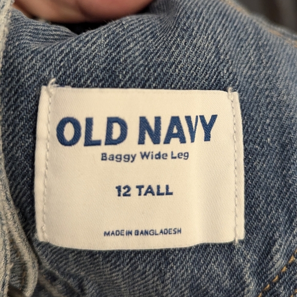 Old Navy Baggy Wide Leg Overalls 12 Tall - Picture 4 of 4